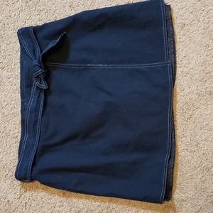 Denim look linen wrap skirt szL